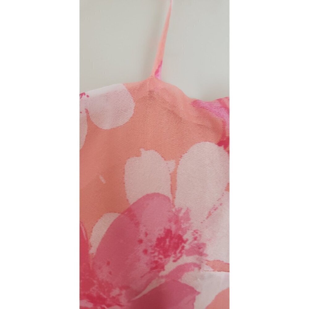 NEW DEE ELLY BEATRICE SIDE CUT OUT FLORAL PINK DRESS SZ MEDIUM - Picture 7 of 13